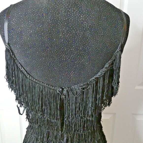 Black Flapper Dress, 1920 Fringe Halloween New Years Eve Cocktail Party Women S - Picture 13 of 16
